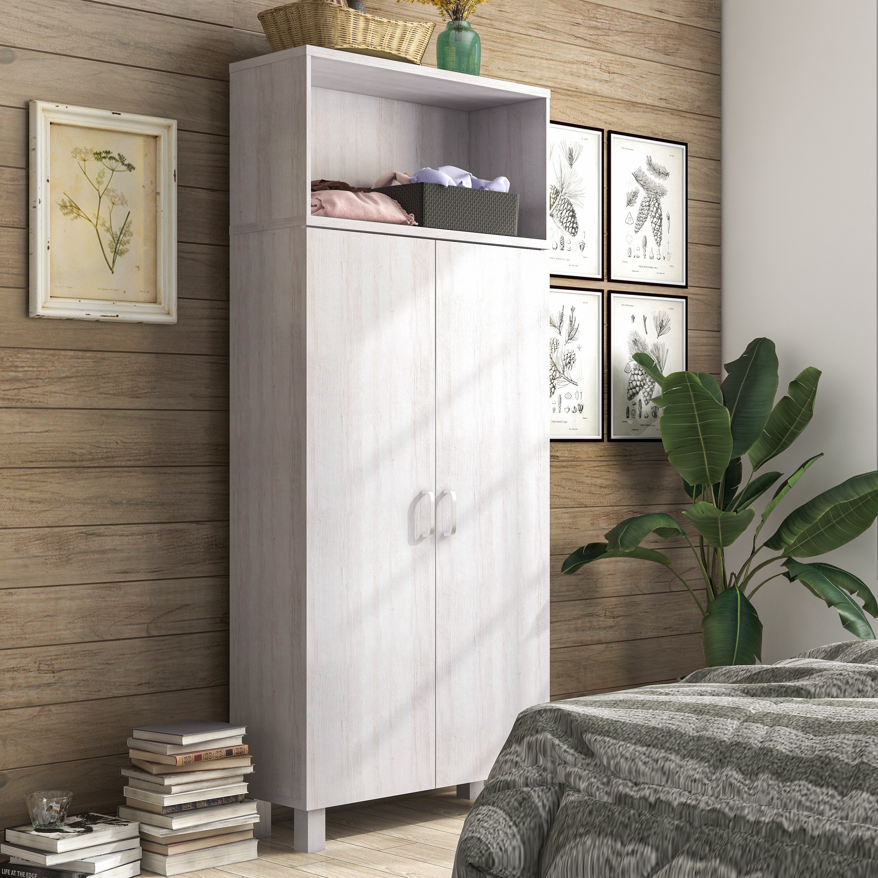 Furniture of America Jessica Contemporary Wood Double-Door Armoire