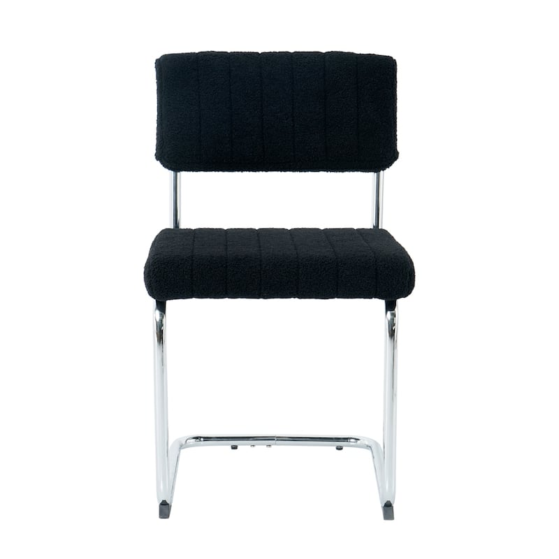 Fabric Light Luxury Dining Chair with Metal Legs(Set of 2) - N/A