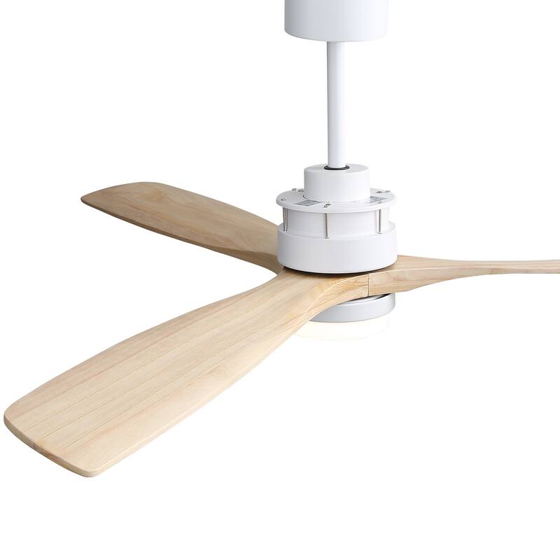 60 Inch Solid Wood Ceiling Fan with Light and Remote, Reverse Functions, Integrated Light Optional