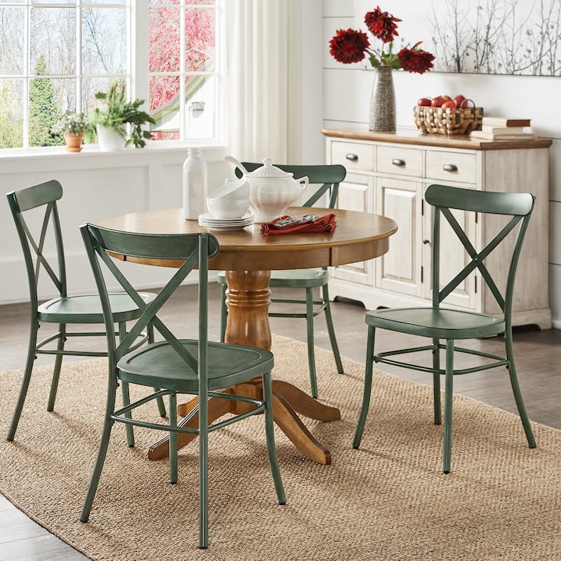 Wilmington II 42" 5-Piece Metal Chair Dining Set by iNSPIRE Q Classic