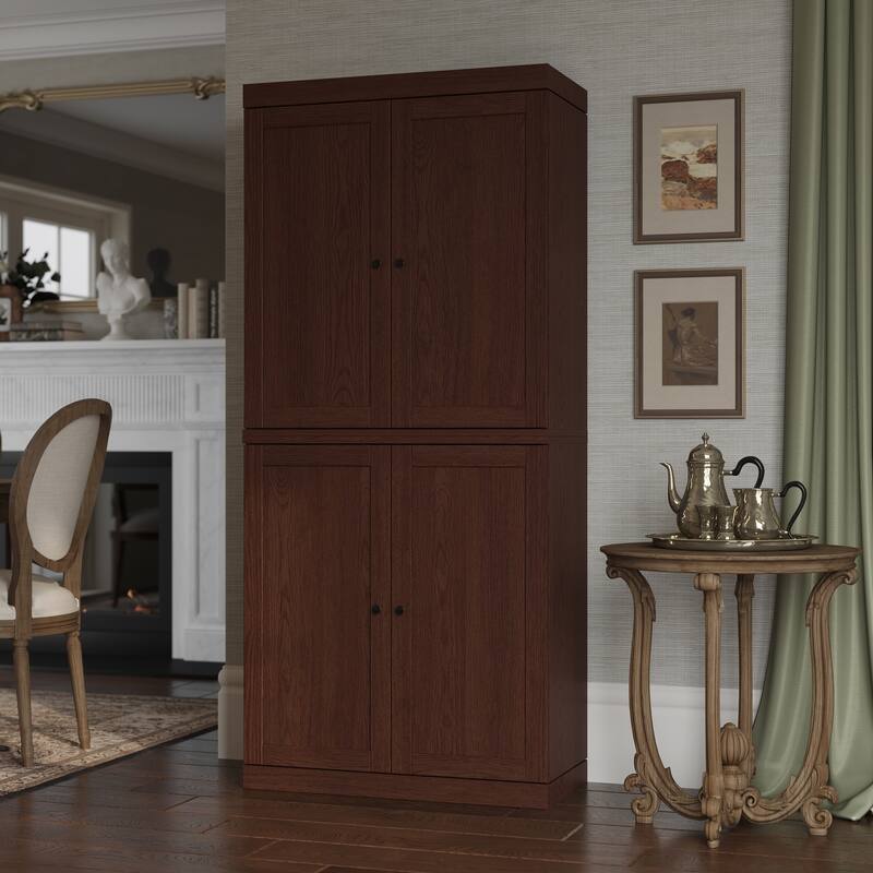 Palace Imports Premium 100% Solid European Oak Hardwood Modular Dining Room Cabinet with Shaker Doors - 32" Wide, 71.5" Tall - Rich-Cherry-Oak