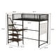 preview thumbnail 4 of 15, Twin Size Loft Bed with Built-in Charging Station & LED Lighting, Heavy-Duty Metal Loft Bed Frame with Desk & Safety Guardrails