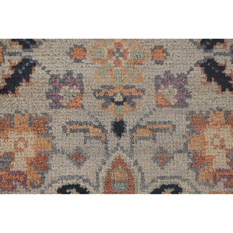 Light Blue Heriz Serapi Octagon Area Rug Wool Carpet - 5'11"x 5'11"