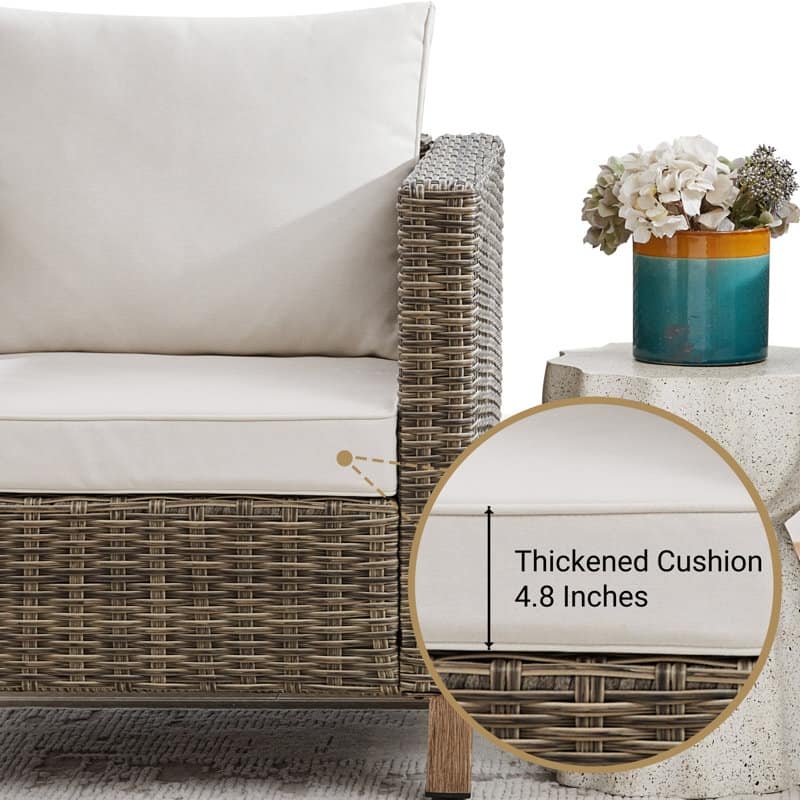 5-Piece Outdoor Wicker Patio Conversation Set