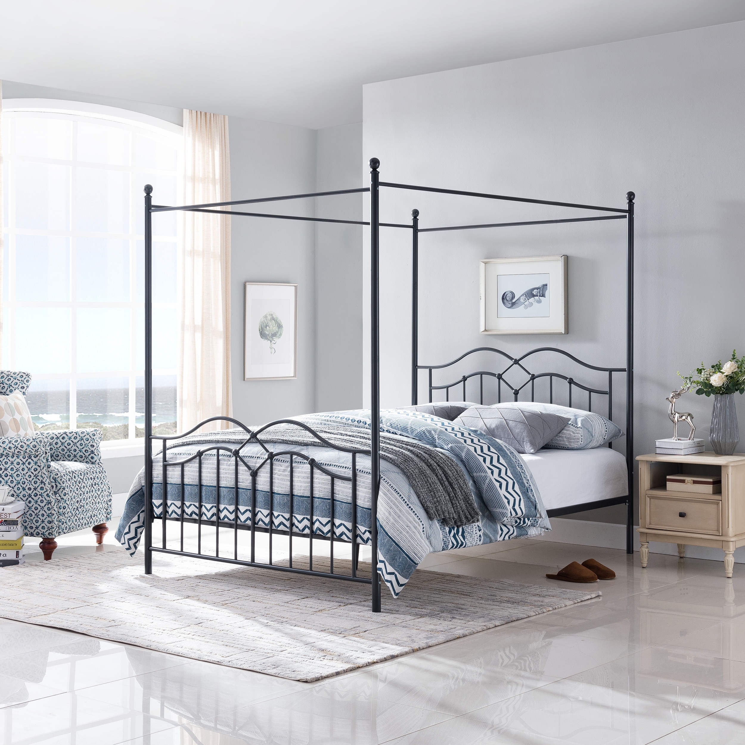 Earhart Traditional Canopy Bed Frame
