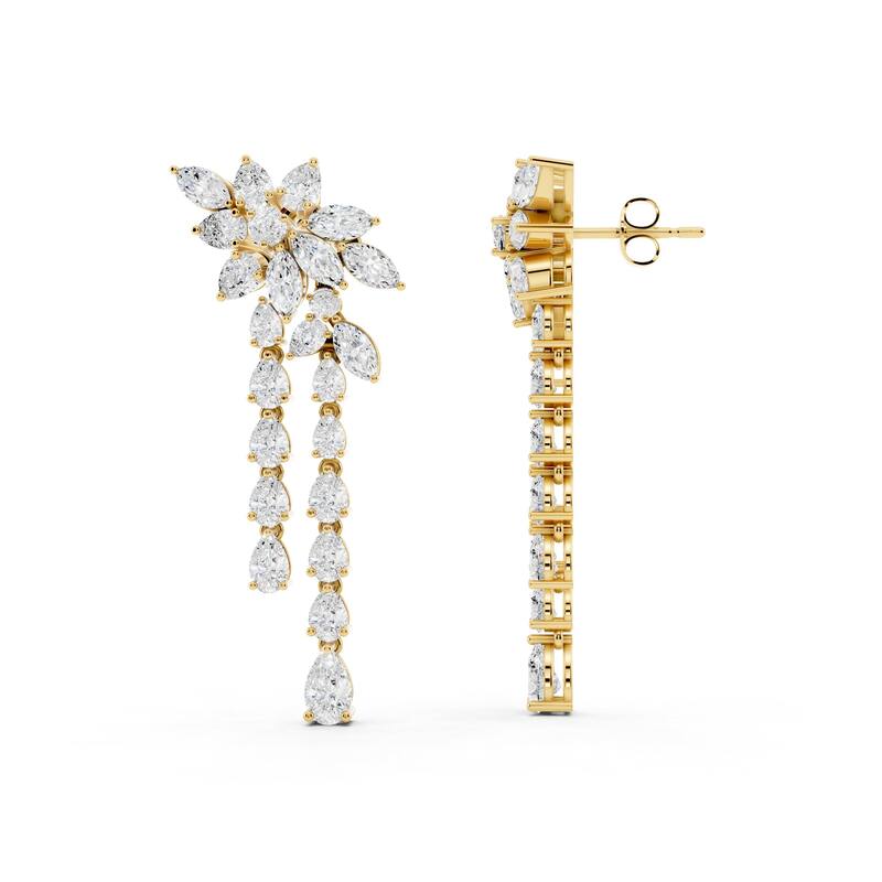 Auriya 14k Gold 4 1/4ctw Lab Grown Diamond Dangle Earrings (E-F VS)