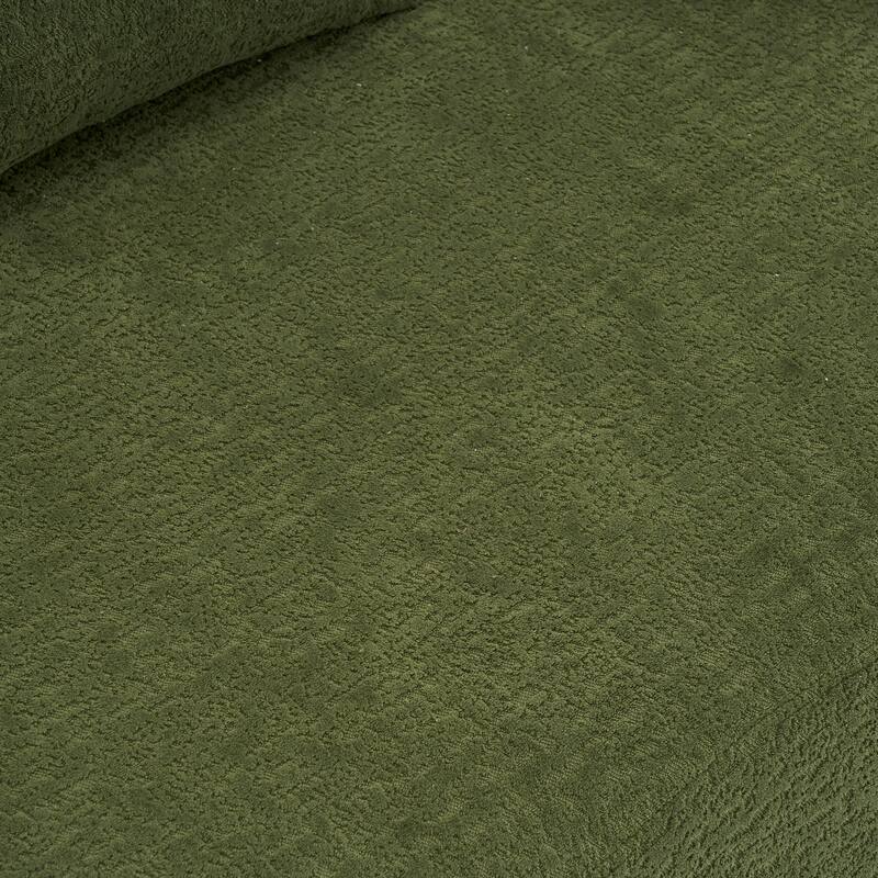 Chenille Deep Seat Loveseat Sofa, Full Compression Sponge Curved Loveseat Sofa, Cloud Floor Couch with 3 Pillows