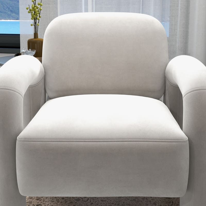SEYNAR Mid-Century Modern Velvet Upholstered Accent Chair for Living Room