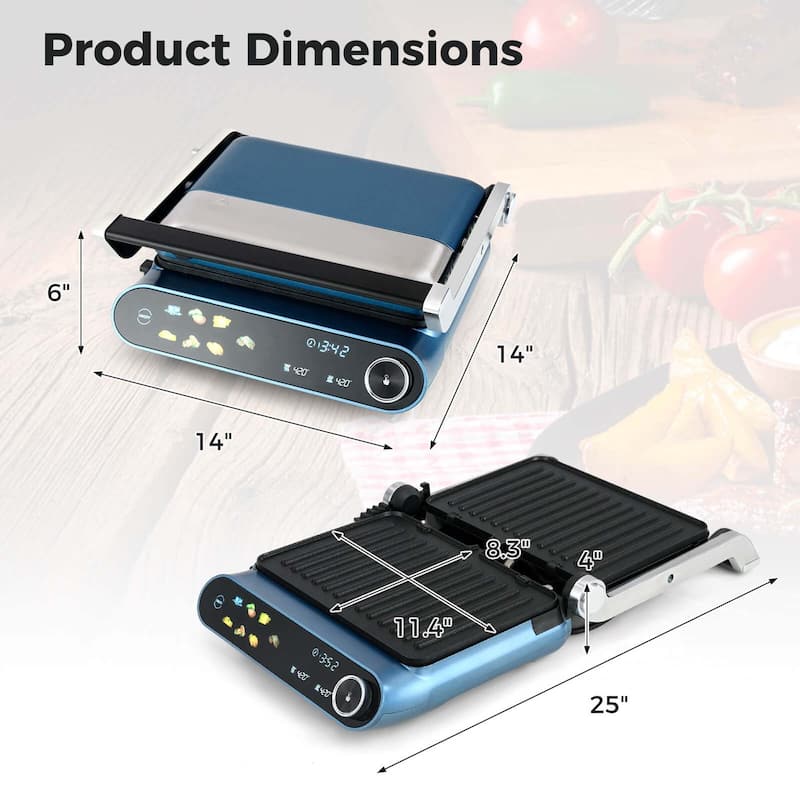 Costway 1200W Indoor Panini Electric Contact Grill with 2 Non-Stick - See Details