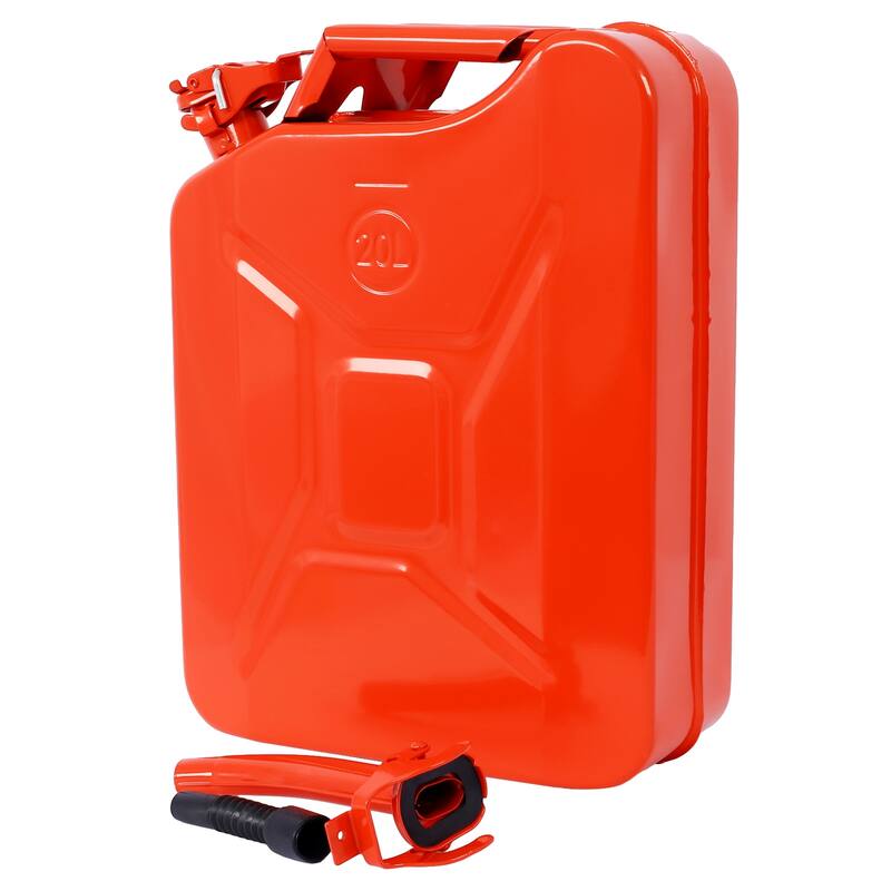 20 Liter (5 Gallon) Jerry Fuel Can with Flexible Spout, Portable Jerry Cans Fuel Tank Steel Fuel Can