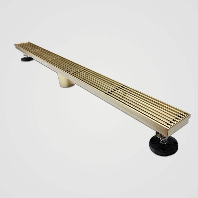 Oceanic Linear Shower Drain, Marine-grade 316 Stainless Steel, Grid Cover with Hair Strainer