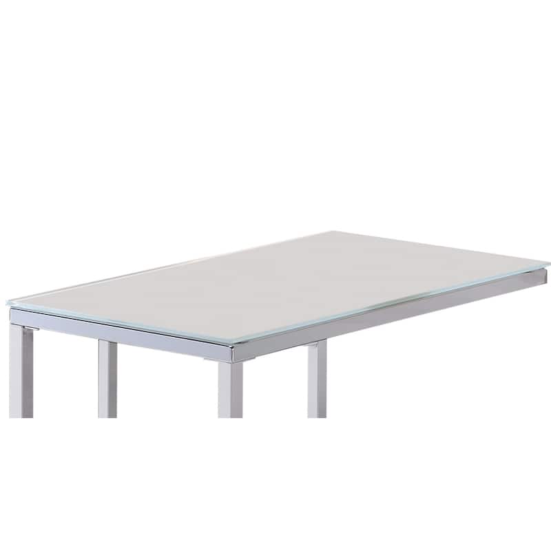 Sleek Design Snack Table with Frosted Tempered Glass Top