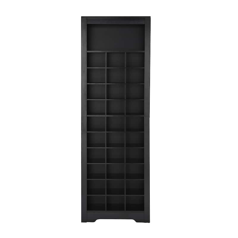 Roomfitters Free Standing Stylish Shoe Cabinet with 30 Cubbies, Tall Organizer with Ample Storage and for Entryway