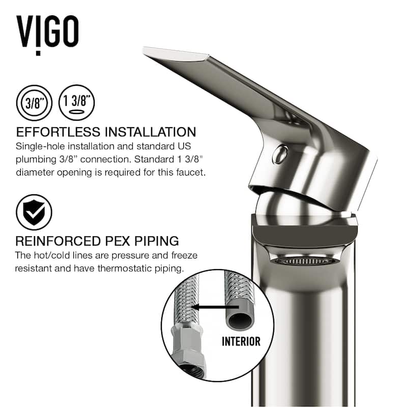 VIGO Norfolk 11" H Single Handle Single Hole Bathroom Vessel Faucet