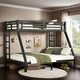 preview thumbnail 2 of 8, Metal Twin XL over Queen Bunk Bed, Noise Reduced, Black