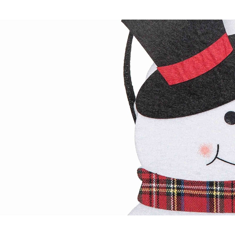 6.5" Snowman Cute Felt Christmas Candy Bag Holder Basket Container