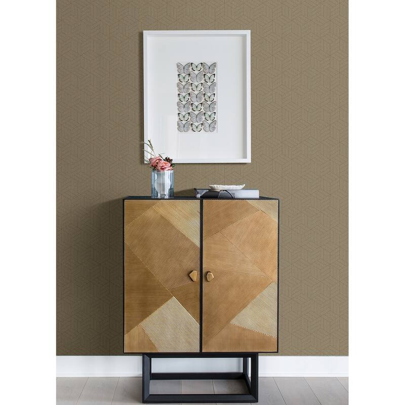 A-Street Prints Izarra Copper Geometric Block Wallpaper