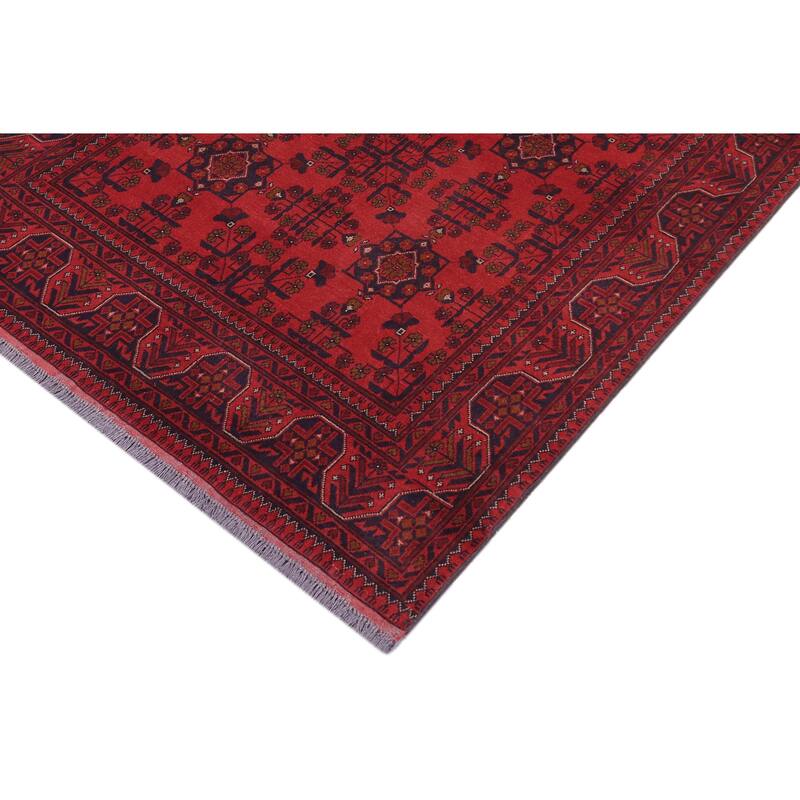 Rustic Biljik Khal Mohammadi Skye Red/Blue Rug - 4'10'' x 6'4''