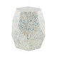preview thumbnail 6 of 17, Cream or Blue Multi Color Shell Coastal Contemporary Accent Side Table - 16 x 16 x 19