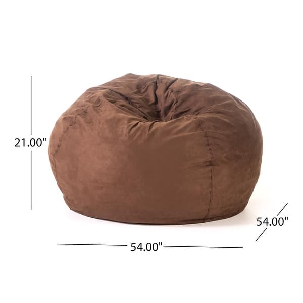 dimension image slide 9 of 10, Madison Faux Suede 5-foot Beanbag Chair by Christopher Knight Home