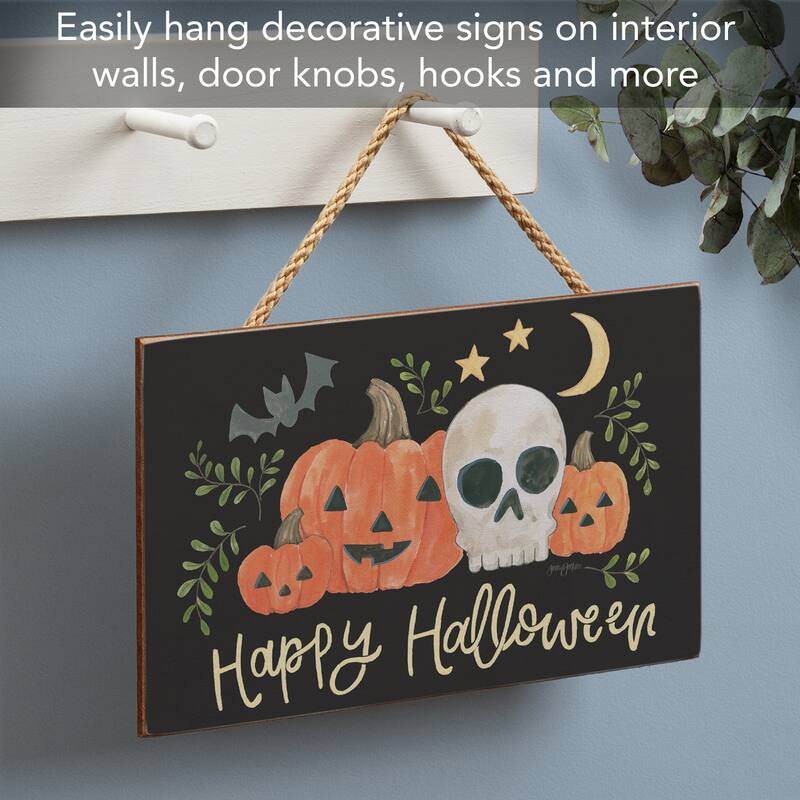 Spooky Season Hanging Wood Sign 9.5" x 5.75" Made in the USA - Multi