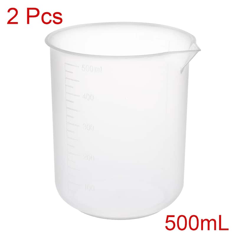 2pcs Measuring Cup Labs PP Plastic Graduated Beakers - 500ml