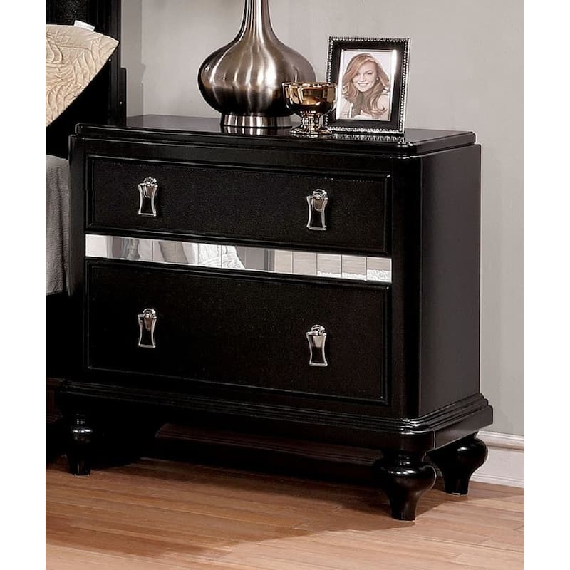 Gibson Clarita Glam Wood 2-Drawer Nightstand by Silver Orchid