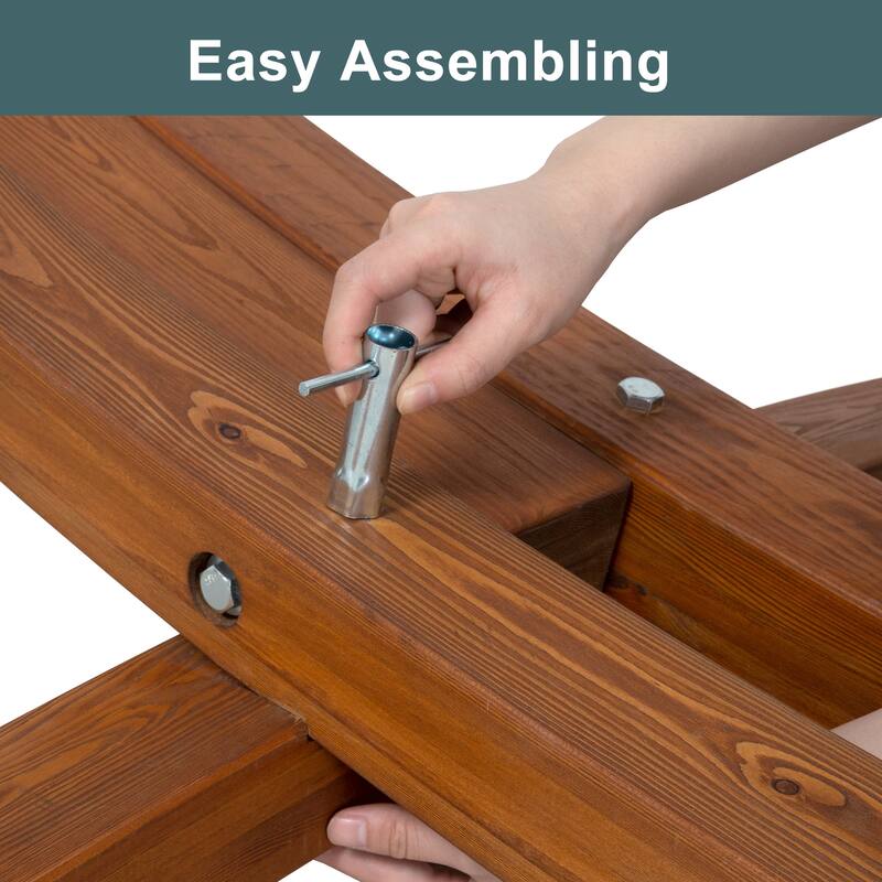 Rope Hammock with 13.5ft Wooden Stand and Removable Pad