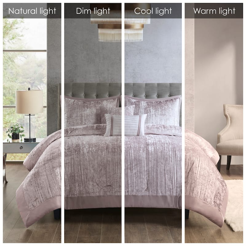 Madison Park Reagan 5 Piece Crinkle Velvet Comforter Set