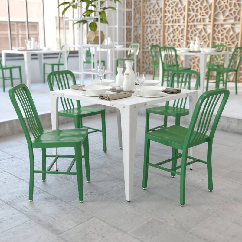 2 Pack Metal Indoor-Outdoor Chair - Green