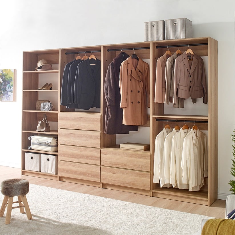 Free standing wood shop closets with doors