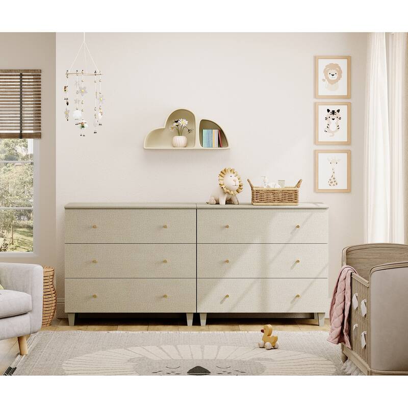 Wood Dresser with 3 Wide Drawers for Bedroom, Kids Room