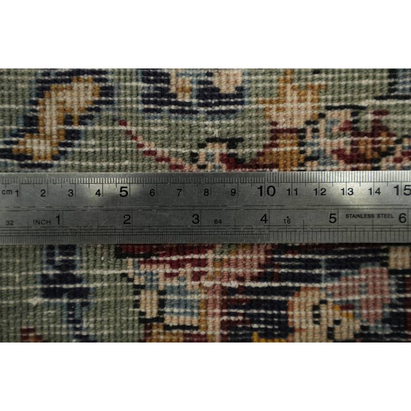 Hand Knotted Oriental 100% Wool Carpet Traditional Floral Red Kashan Area Rug - 13' 5'' X 9' 7''