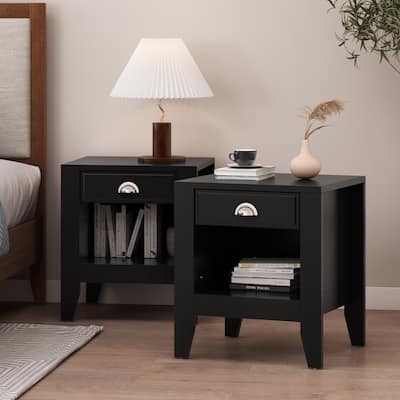Foisy Faux Wood Nightstand with Drawer (Set of 2) by Christopher Knight Home
