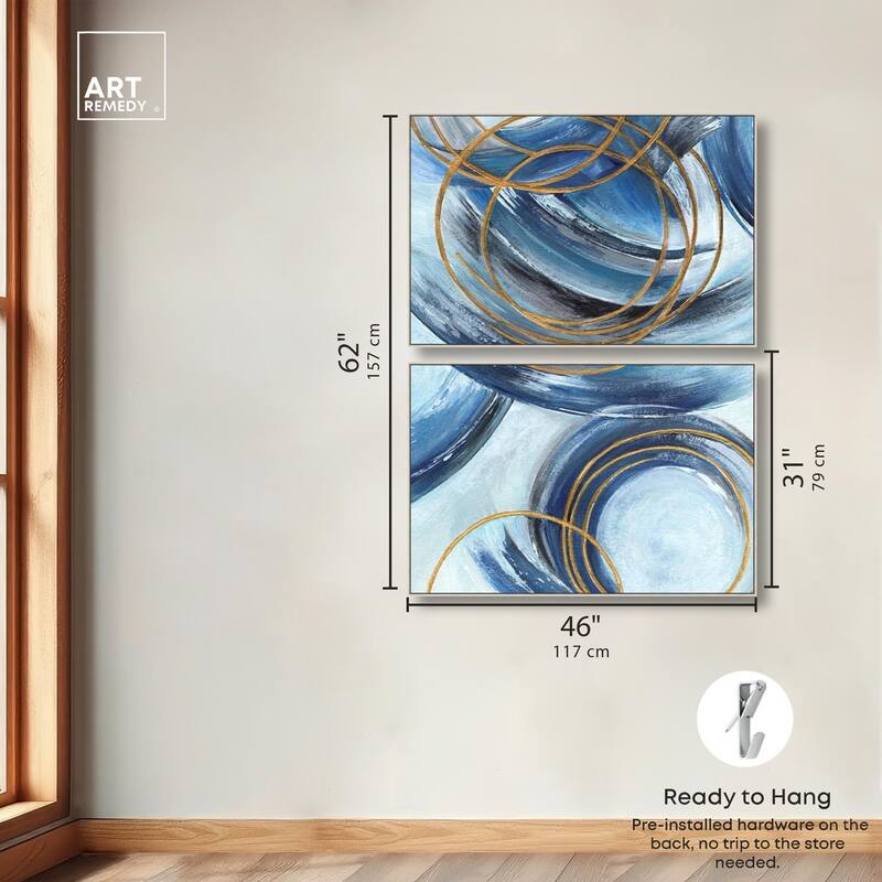 Golden Riviera Canvas Set of 2 by Art Remedy