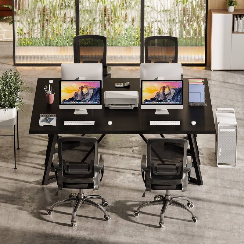 71-Inch Black Home Office Computer Desk Study Writing Table