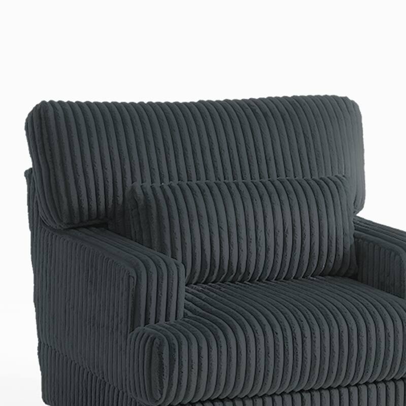 36" Wide Oversized Upholstered Chaise Lounge Accent Chair with Ottoman