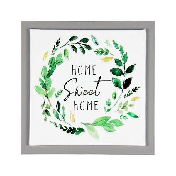 Exhart Home Sweet Home Framed Metal Hanging Wall Decor, 8 by 8 Inches