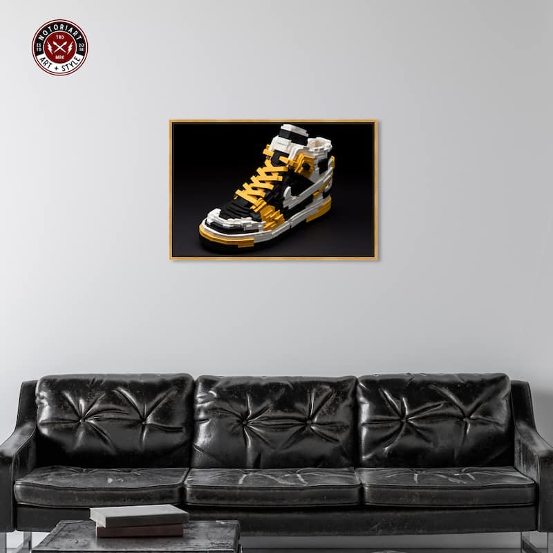 Notoriart Toy Sneaker Black Framed Sneaker 1 Piece Canvas Wall Art