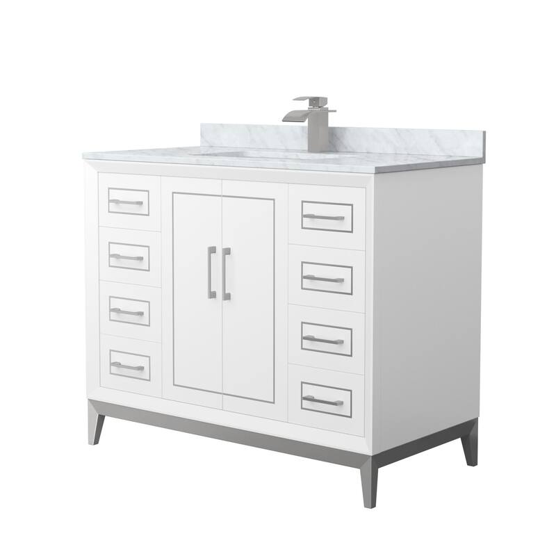 Wyndham Collection WCH515142S-NAT-UNSMXX Marlena 42" Free Standing - White / Brushed Nickel Hardware