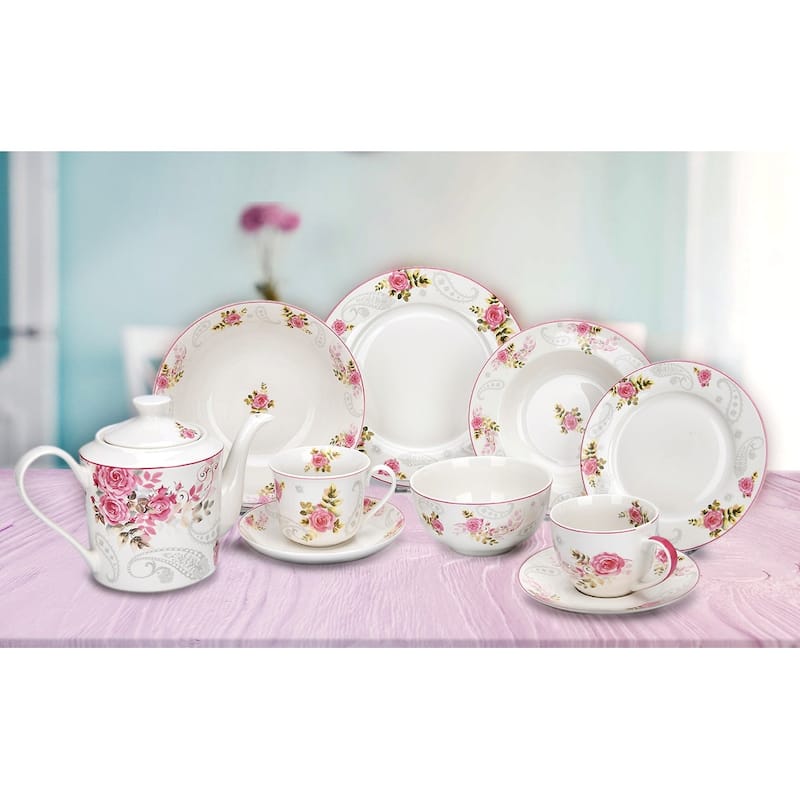 STP Goods Rose Garden Bone China Dinner Plate Set of 6 - 10.5"