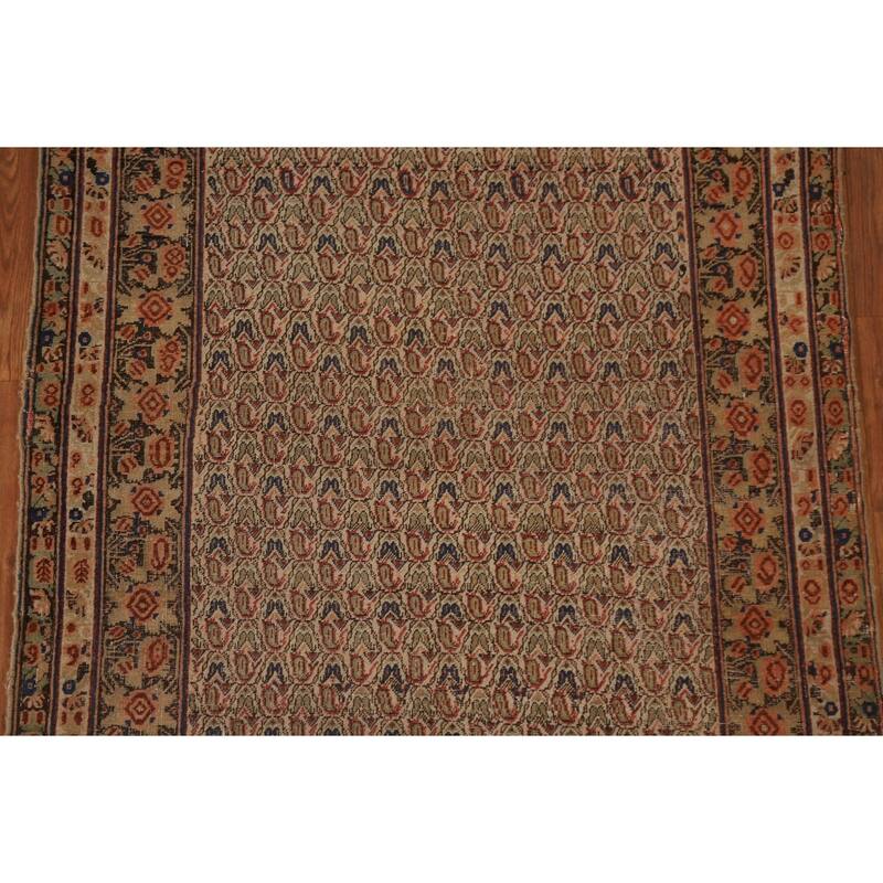 Pre-1900 Antique Afshar Persian Area Rug Vegetable Dye Wool Carpet - 4'0"x 6'1"