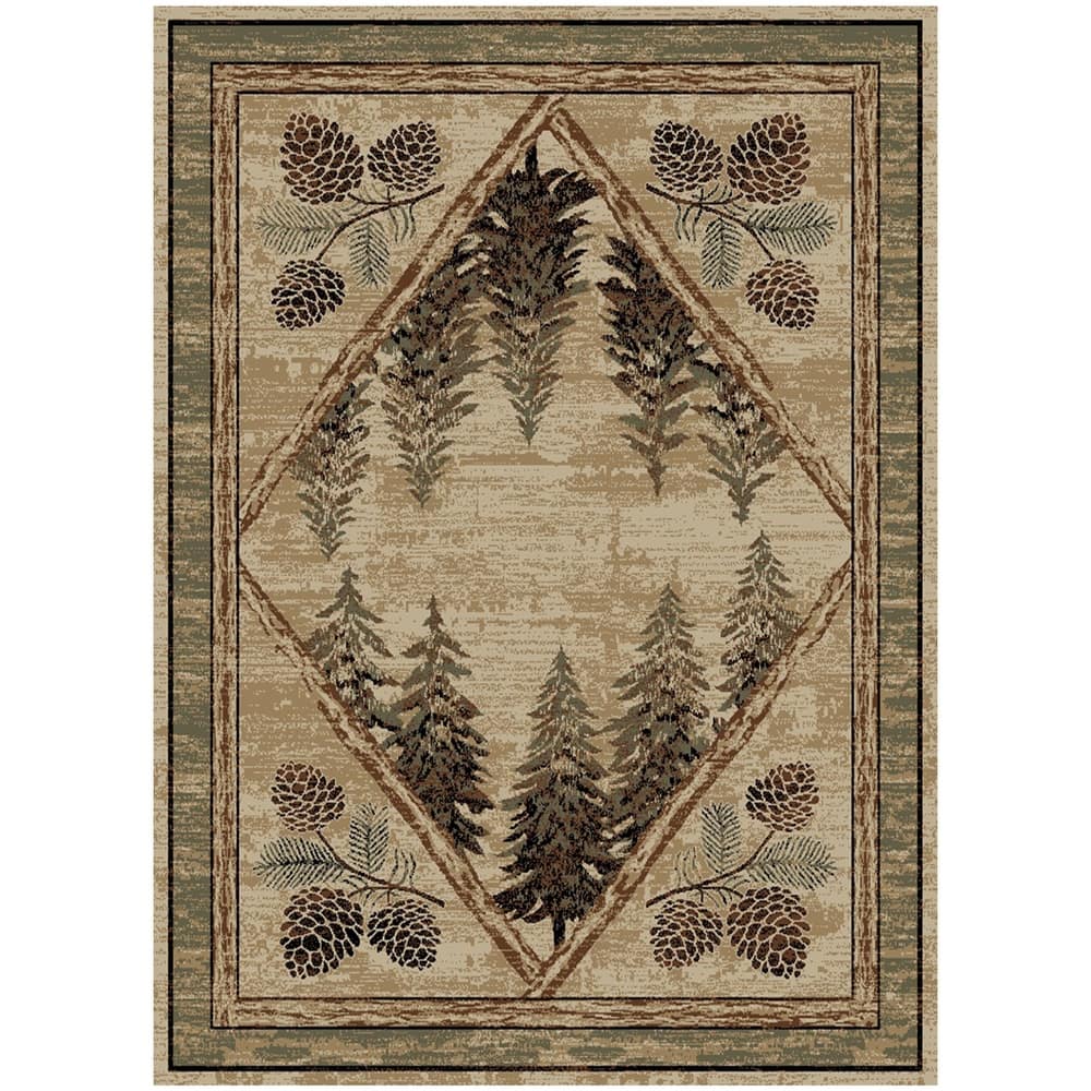 Hearthside Pinetops Antique Rustic Lodge Area Rug