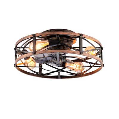 19'' Mounting Type Ceiling Fan ,Reversible Motor, DC Remote Control,6 Speed Ceiling Fan,Timing, for Living Room, Bedroom