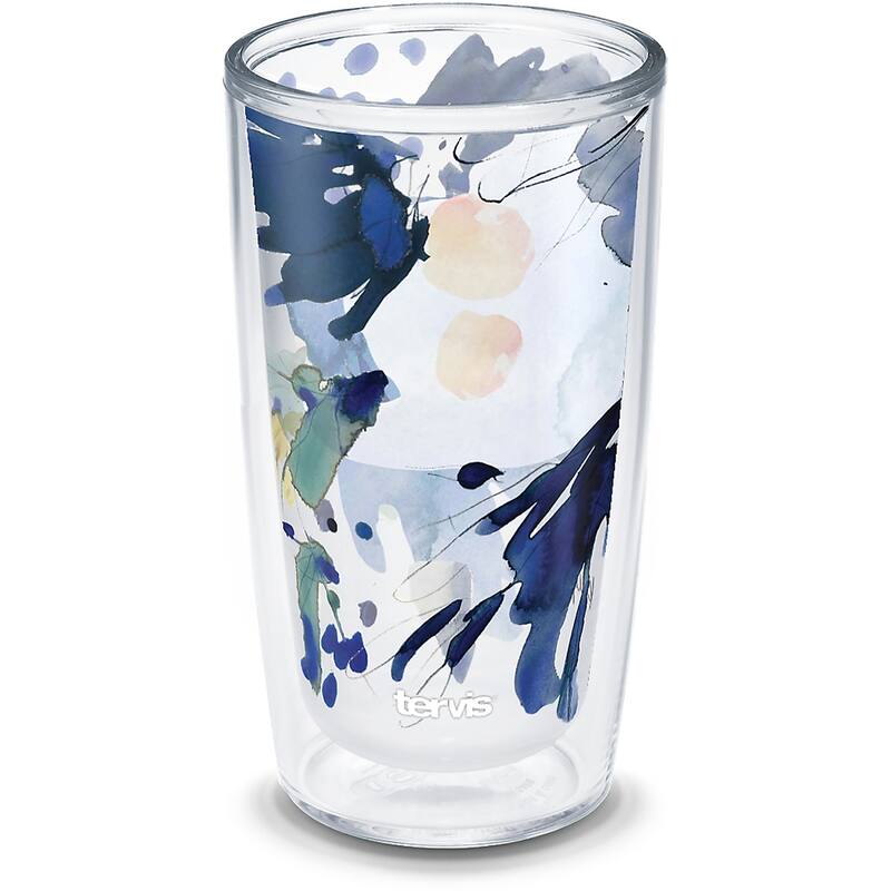 Tervis Kelly Ventura Crystal Blue Collection Made in USA Double Walled Insulated Travel Tumbler, Hillside - 16oz