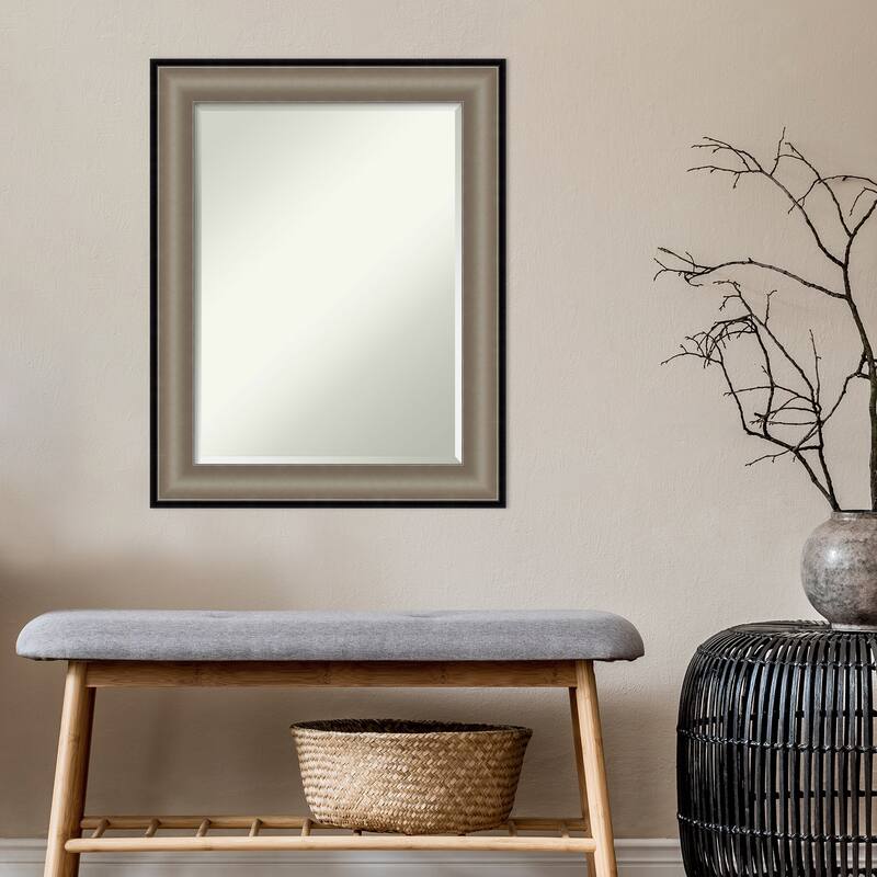 Beveled Wall Mirror - Imperial Pewter Black Frame