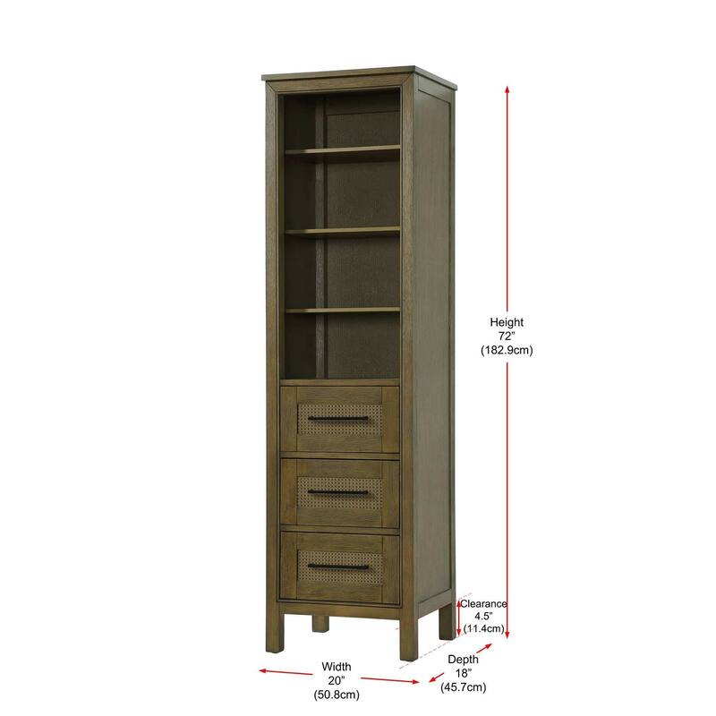 Winslow 16-28 Inch Open Shelving Bath Storage Cabinet