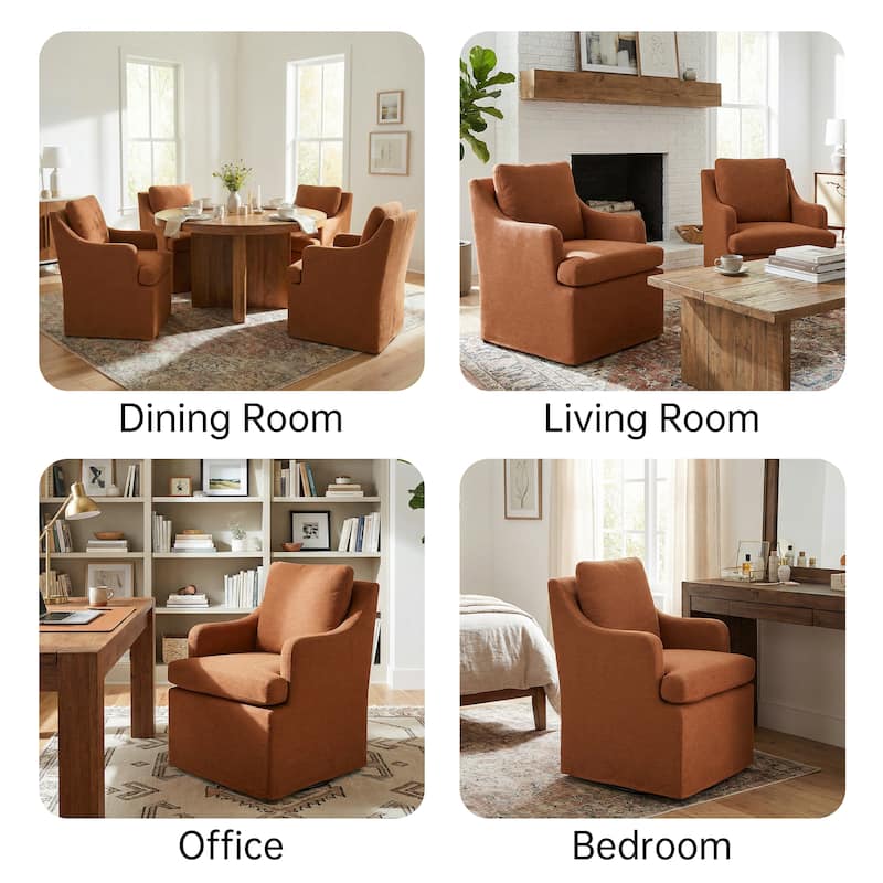 Upholstered Dining Chairs, Modern Kitchen Chairs Dinner Chairs with 4 Casters