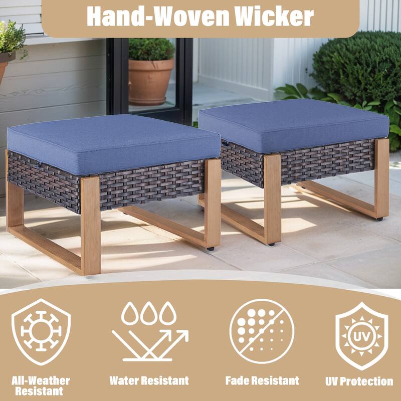 Gymojoy Outdoor Patio Chair with 2 Ottomans