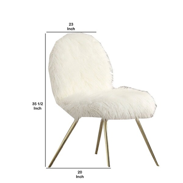 Gold chair shop with white fur